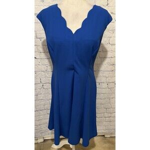 NWT Liz Claiborne Dress Women’s V-Neck Sleeveless Majestic Blue Size 8